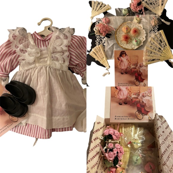 American Girl Samantha, Clothes, Wooden Stand and Pink Trunk - Picture 6 of 16